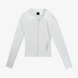 Camiseta manga larga blanca con textura Gina Tricot S