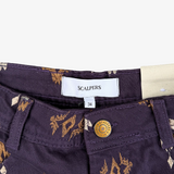 Pantalon lila con estampado geometrico amarillo "Hope" Scalpers S