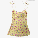 Vestido satinado amarillo ZARA L