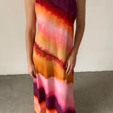 Satela Printed Halter-Neck Maxi Dress