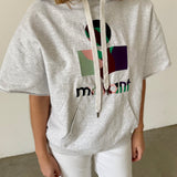 Isabel Marant Short-Sleeve Logo Hoodie