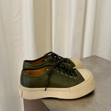 Marni Platform Leather Sneakers in Olive Green