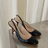 Miu Miu Black Patent Leather Slingback Pumps