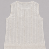 Massimo Dutti White Embroidered Cotton Top