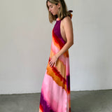 Satela Printed Halter-Neck Maxi Dress