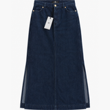 7 For All Mankind Dark Blue Denim Midi Skirt