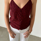 Rails Burgundy Printed Tie-Strap Top