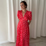 Vestido Largo Coral de Lunares Polín et Moi