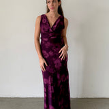 Aware Barcelona Purple Floral Maxi Dress