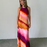Satela Printed Halter-Neck Maxi Dress