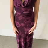 Aware Barcelona Purple Floral Maxi Dress