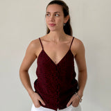 Rails Burgundy Printed Tie-Strap Top