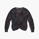 Bimba y Lola Blue & Orange Animal Print Sweater