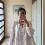 Blusa blanca con hilos plateados y textura a rayas ZARA XS