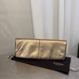 Coach Metallic Gold Leather Turnlock Clutch