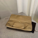 Coach Metallic Gold Leather Turnlock Clutch