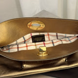 Coach Metallic Gold Leather Turnlock Clutch