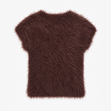 DSQUARED2 Chocolate Brown Fuzzy Sleeveless Top