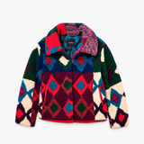 Desigual Multicolour Geometric Teddy Fleece Jacket