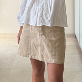 Falda mini pana beige MANGO S