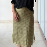 Falda corta verde puntos MASSIMO DUTTI 36