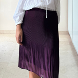 Falda midi plisada morada MASSIMO DUTTI 34