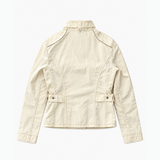 Fay Pale Yellow Quilted Shoulder Biker Jacket