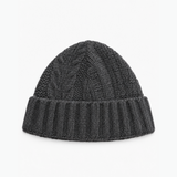 GANNI Dark Grey Cable-Knit Beanie