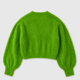 Farm Rio Green Fluffy Cropped Cardigan