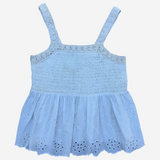 Blusa blanca de tirantes crochet con vuelo ZARA KIDS 10Y