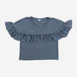Camiseta rayas de manga corta y volantes ZARA KIDS 10Y