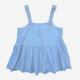 Blusa blanca de tirantes crochet con vuelo ZARA KIDS 10Y