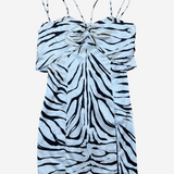 Vestido mini zebra satinado ZARA XS