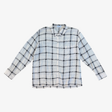 Complete look: white blouse with black checks