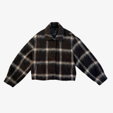 Short plaid wool jacket
