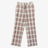 Wide-leg trousers, beige and brown plaid