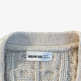 Beige cable knit cardigan