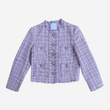 Chaqueta tweed lila con botones de perlas MANGO M