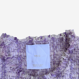 Chaqueta tweed lila con botones de perlas MANGO M