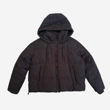 Chaqueta acolchada negra ajustable con capucha ZARA XS