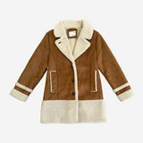 Abrigo borrego y ante marrón y beige ZARA KIDS 13-14 Y