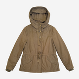 Chaqueta parka caqui con capucha ZARA S
