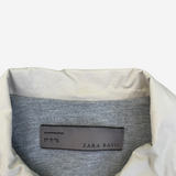 Chaqueta gabardina corta crema con cinturón ZARA S