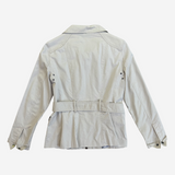 Chaqueta gabardina corta crema con cinturón ZARA S