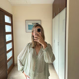 Blusa verde fluida ZARA XS