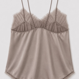 IRO Silk Satin Lace Camisole in Pearl