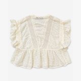 IRO Ivory Swiss Dot Ruffled Blouse
