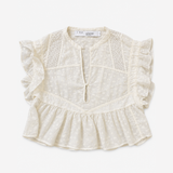 IRO Ivory Swiss Dot Ruffled Blouse