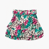 IRO Multicolour Abstract Print Ruffled Mini Skirt