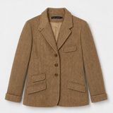 Ralph Lauren Camel Herringbone Wool Blazer